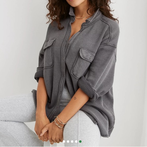 aerie Tops - Aerie Gray Button Down Shirt